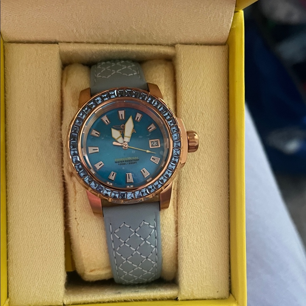 Invicta Elegant Blue and Gold Women's Watch